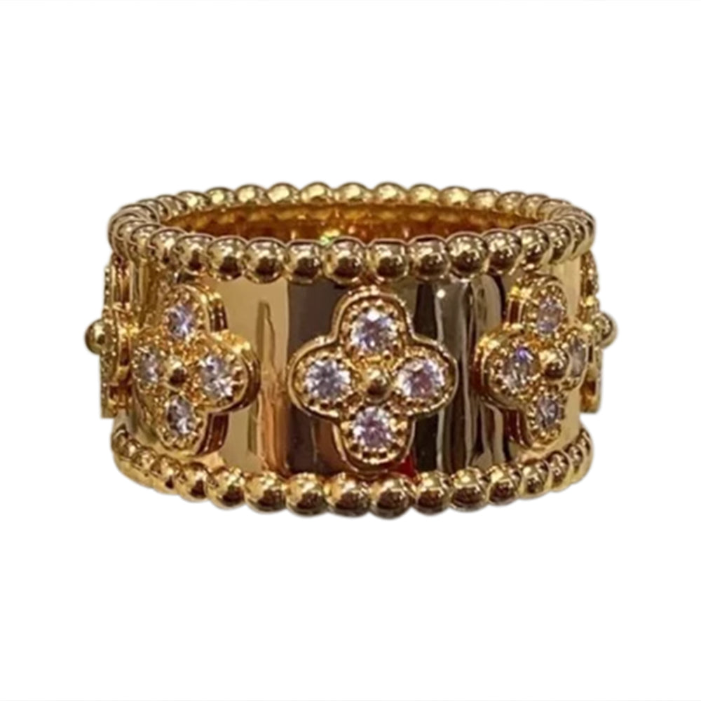 WNUAO Flower Wide Band Ring