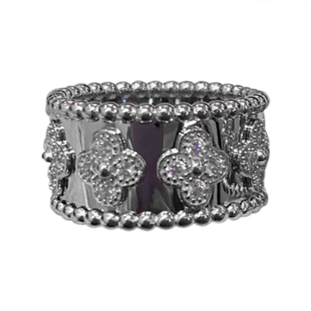 WNUAO Flower Wide Band Ring