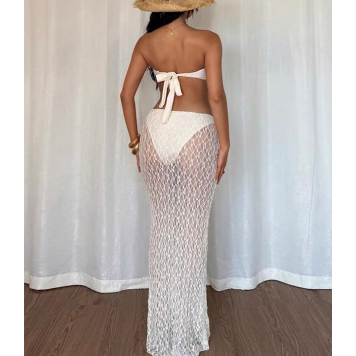 BNDIG Ultra-cropped Bustier Top And Maxi Skirt