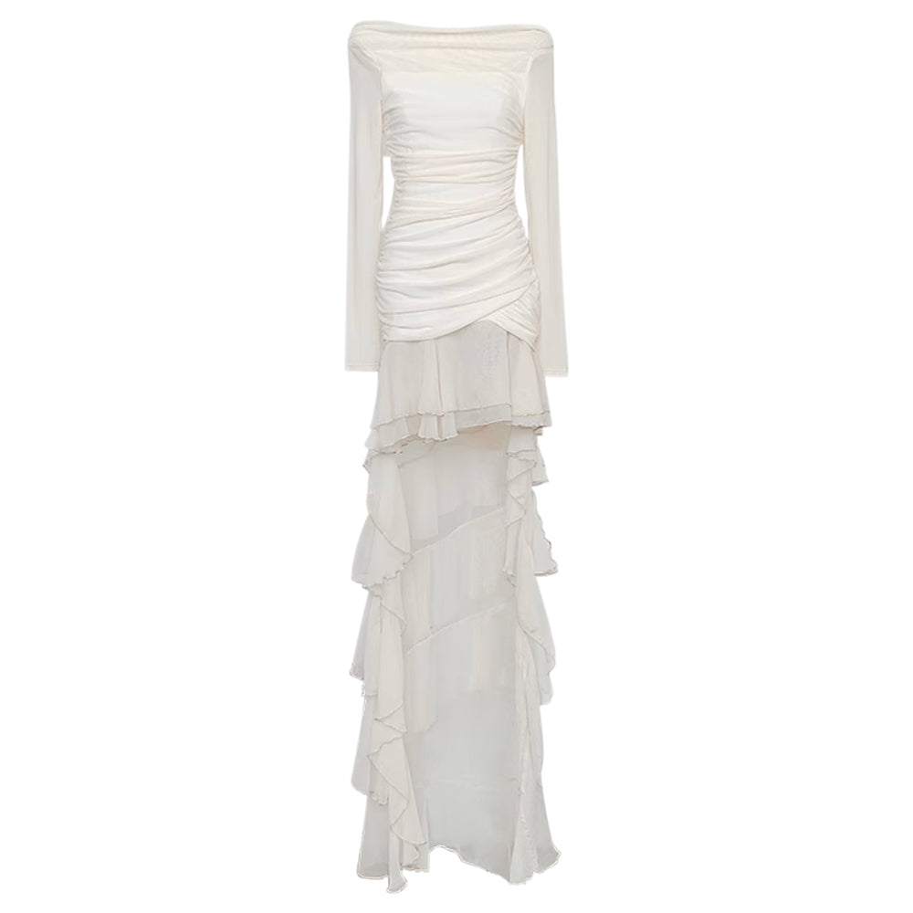 HOHEY Off-Shoulder Evening Dress Gown