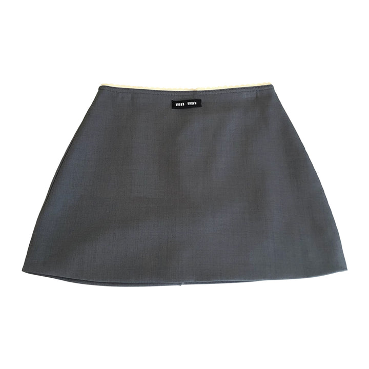 GOYAI Lace Trim Mini Skirt