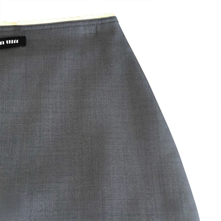 GOYAI Lace Trim Mini Skirt