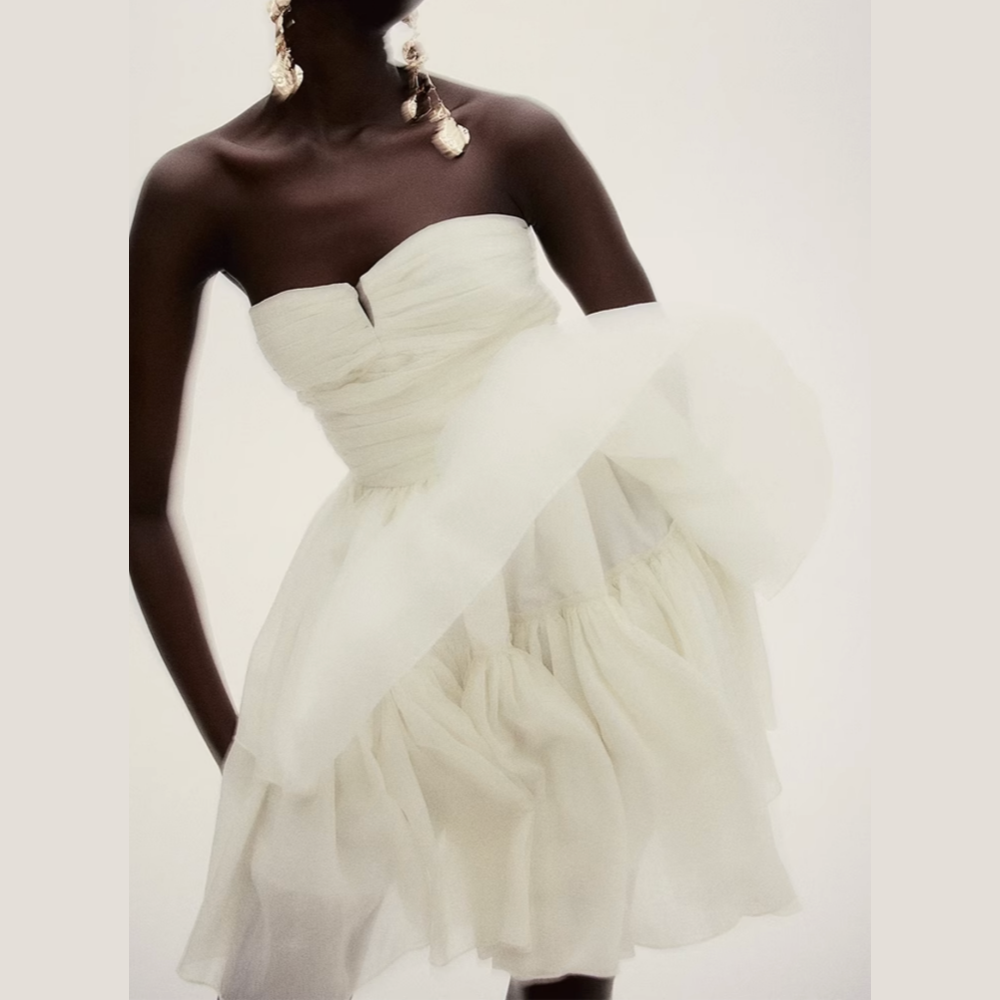 DICEN Tube Mini Evening Dress Gown