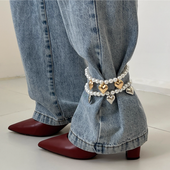 XIHEU Heart Pearl Anklet