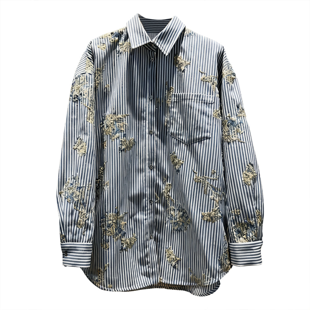 TIOWZ Embroidery Stripes Shirt