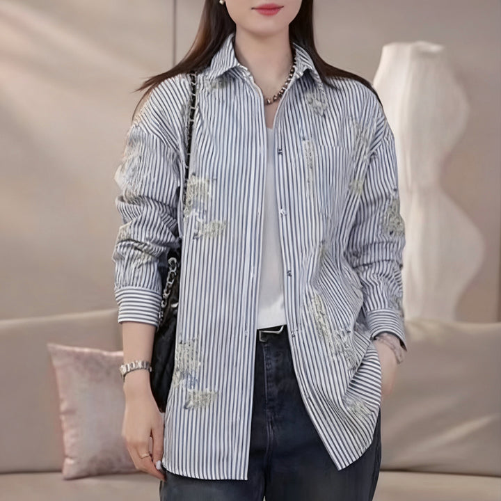 TIOWZ Embroidery Stripes Shirt