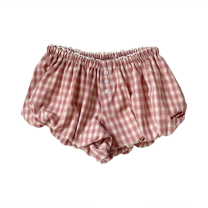 GEWEU Plaid Bubble Shorts