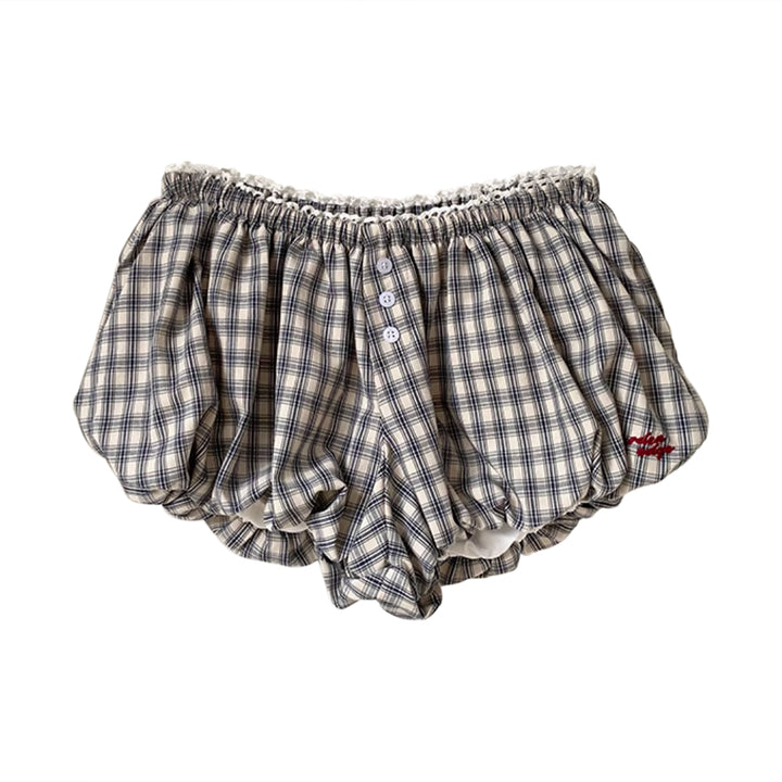 GEWEU Plaid Bubble Shorts