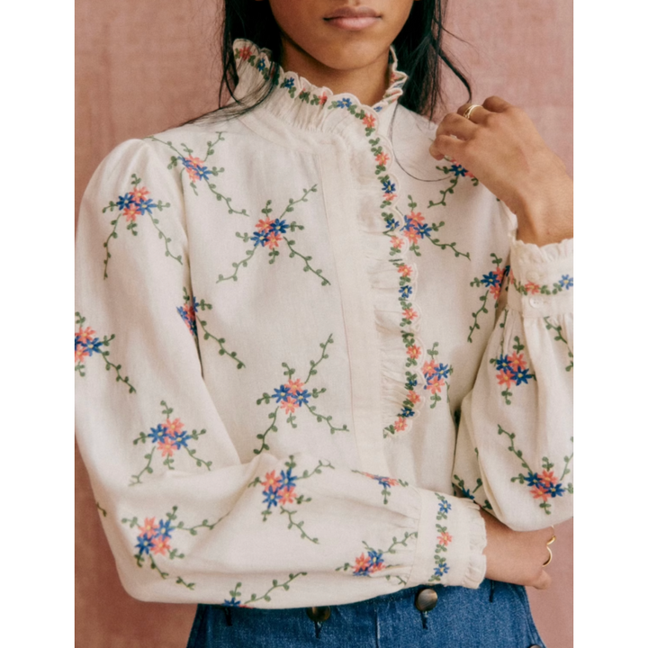 HYHUI Embroidered Floral Shirt