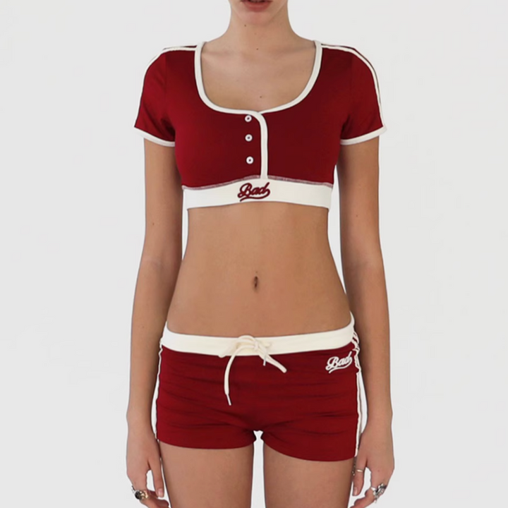 LAMIX Short Sleeves Cropped Top