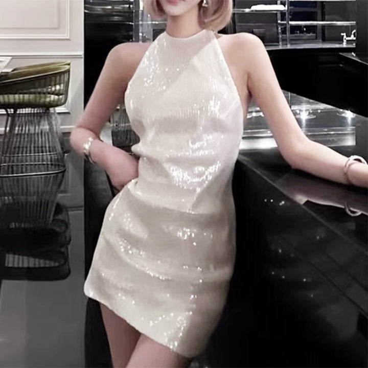 BUTIP Sequinned Mini Evening Dress Gown