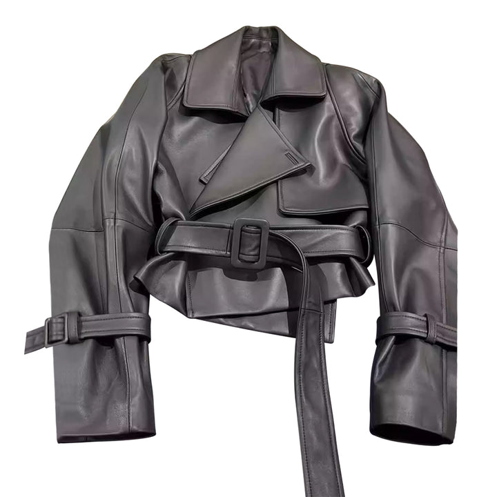 JIHEF Short Leather Jacket