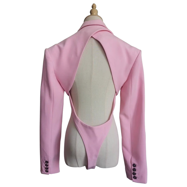 YIHUF Backless Jumpsuit Blazer