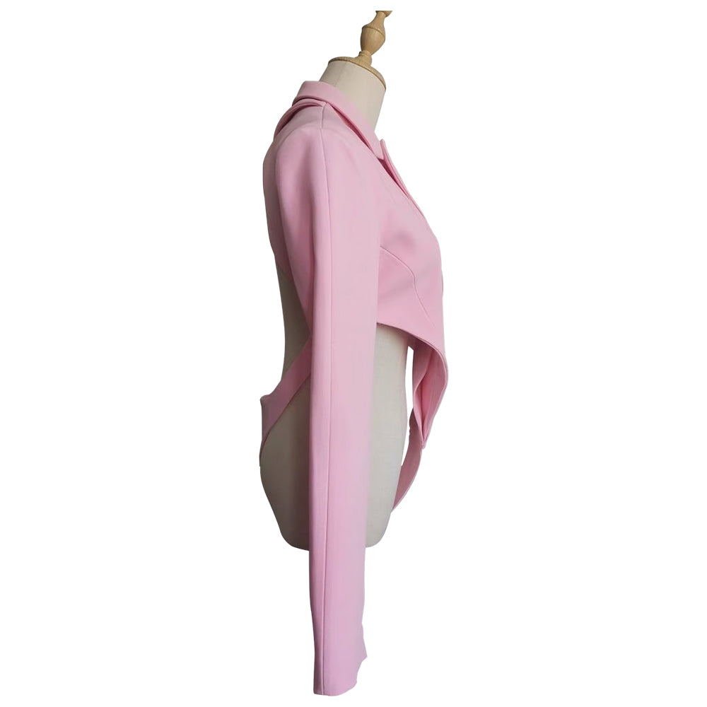 YIHUF Backless Jumpsuit Blazer