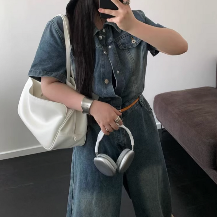 AOINQ Leather Tote Bag - Large