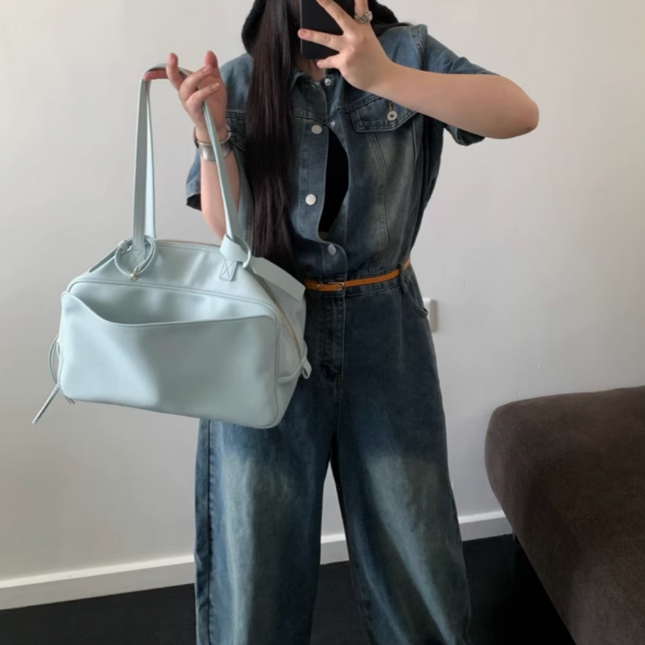 AOINQ Leather Tote Bag - Large