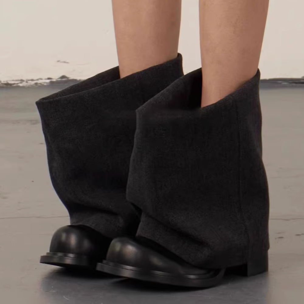 YUNTO Leather Ankle Boots