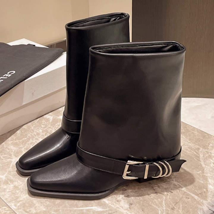 MAIXU Leather Ankle Boots