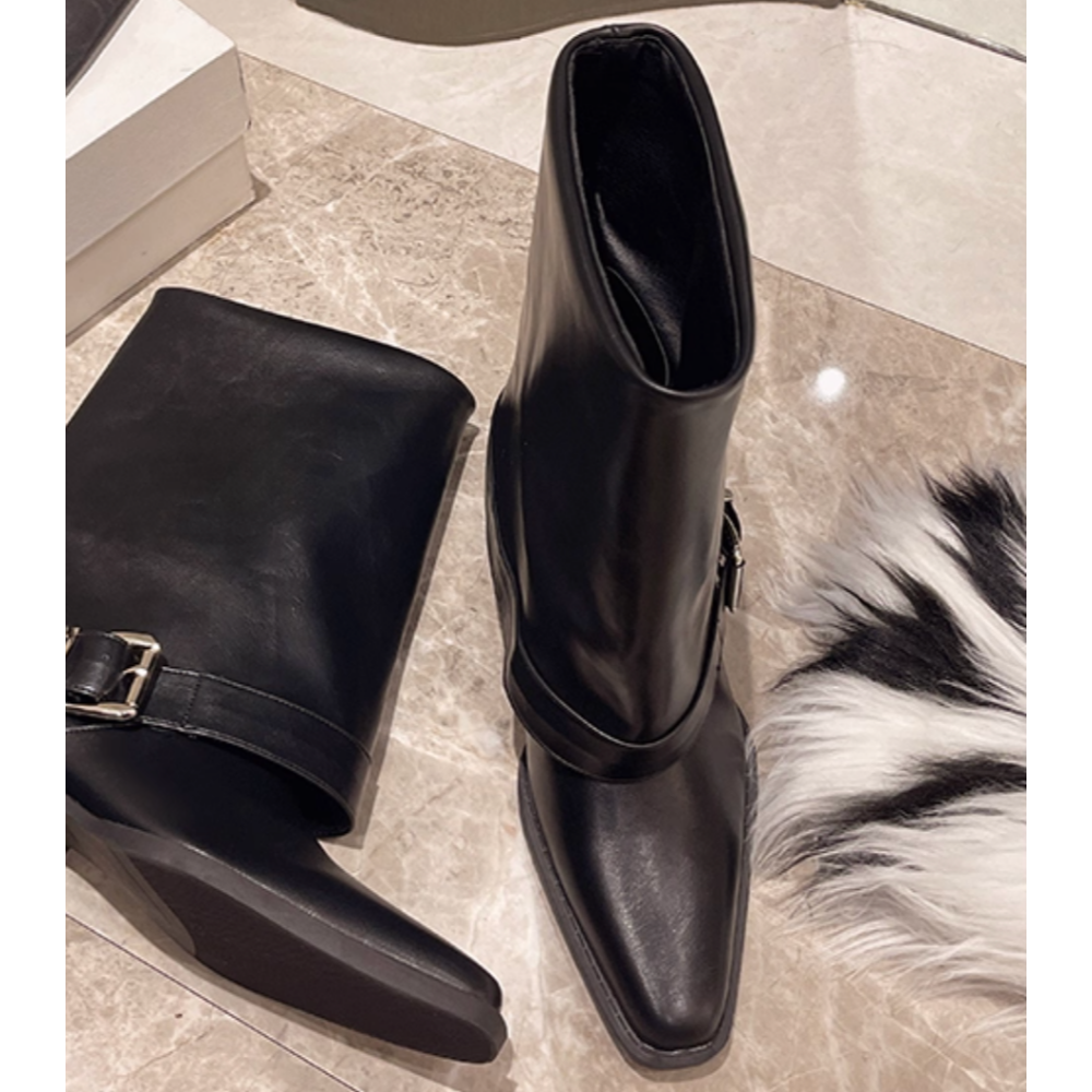 MAIXU Leather Ankle Boots