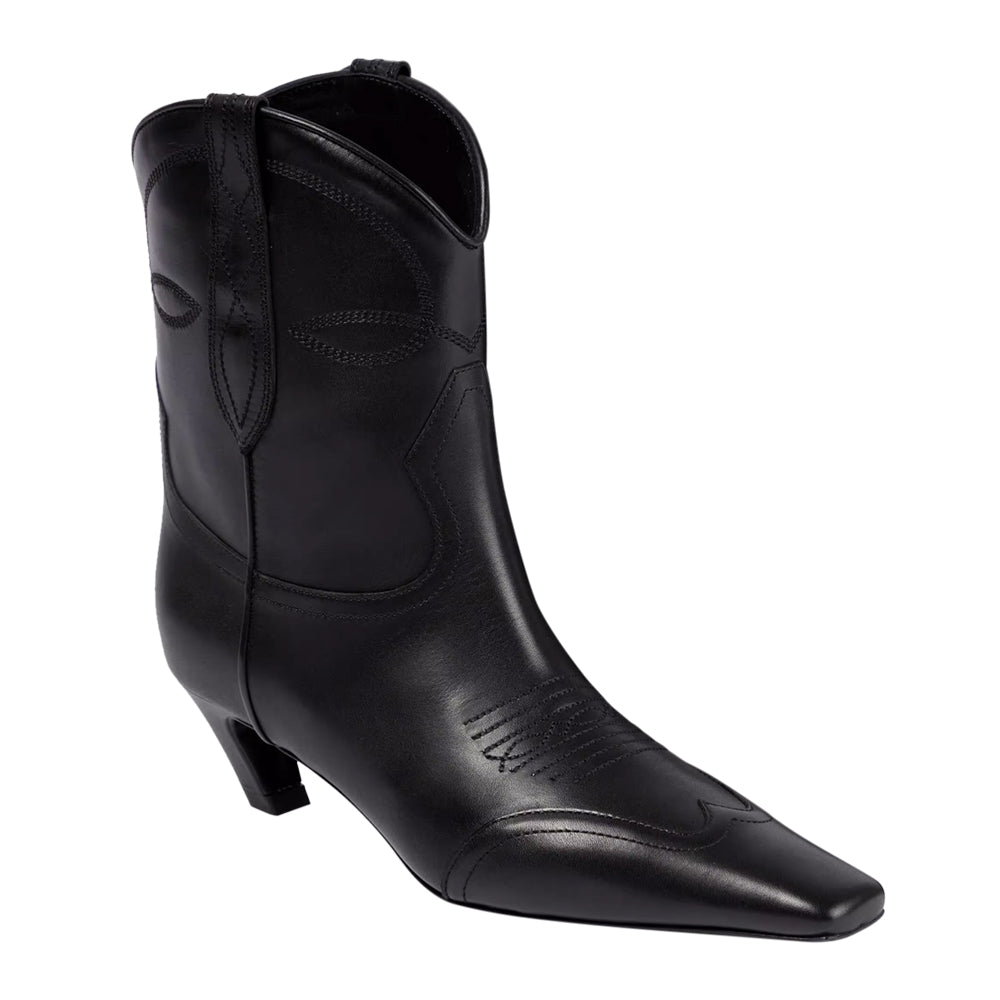 FUXUI Kitten Heel Leather Ankle Boots