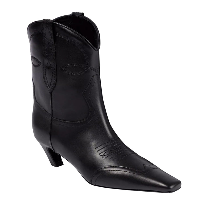 FUXUI Kitten Heel Leather Ankle Boots