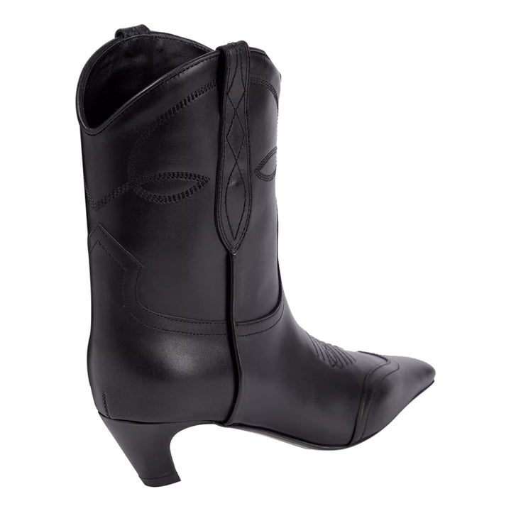 FUXUI Kitten Heel Leather Ankle Boots