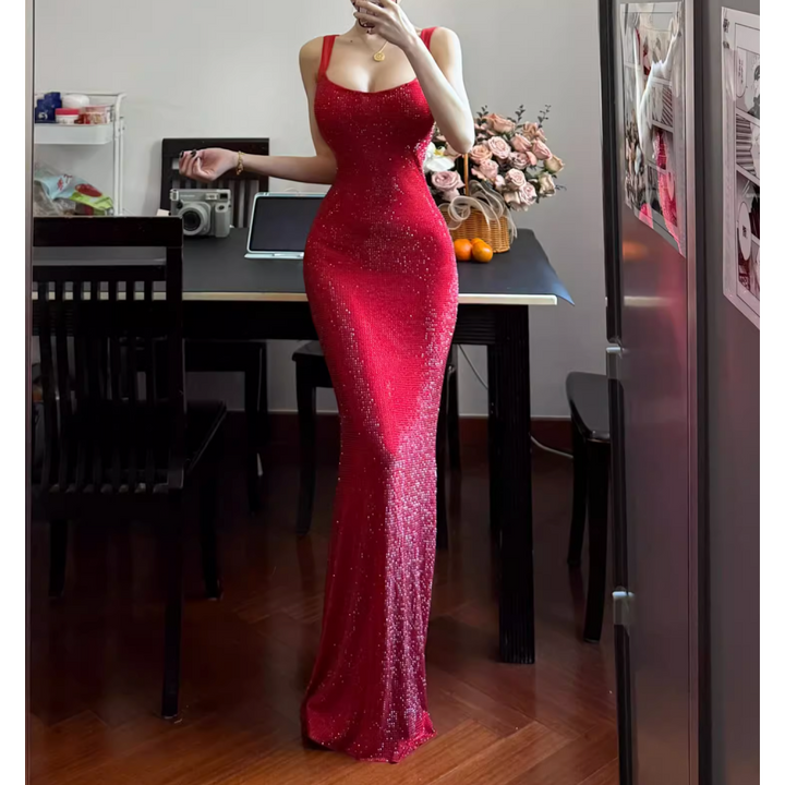 TNZUA Slip Evening Dress Gown