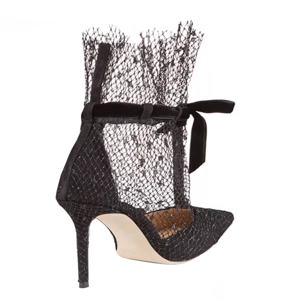 TOQUI Lace-up High Heel Pumps - 8cm