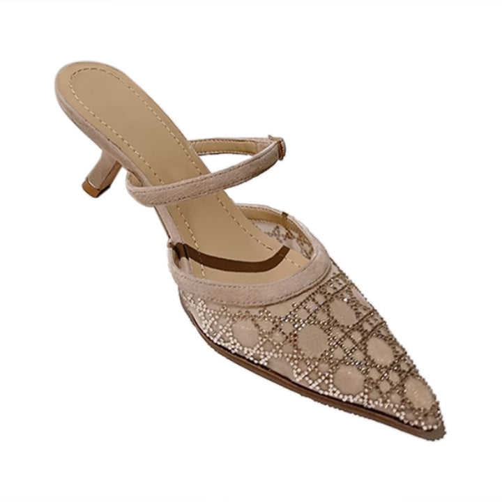 FAHMY Kitten Heel Mules Sandals