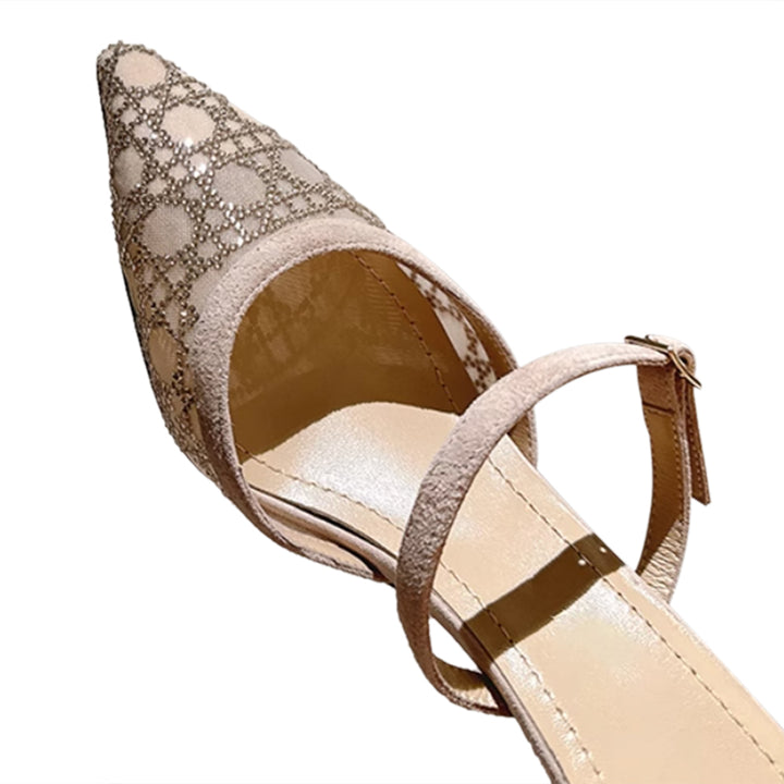 FAHMY Kitten Heel Mules Sandals