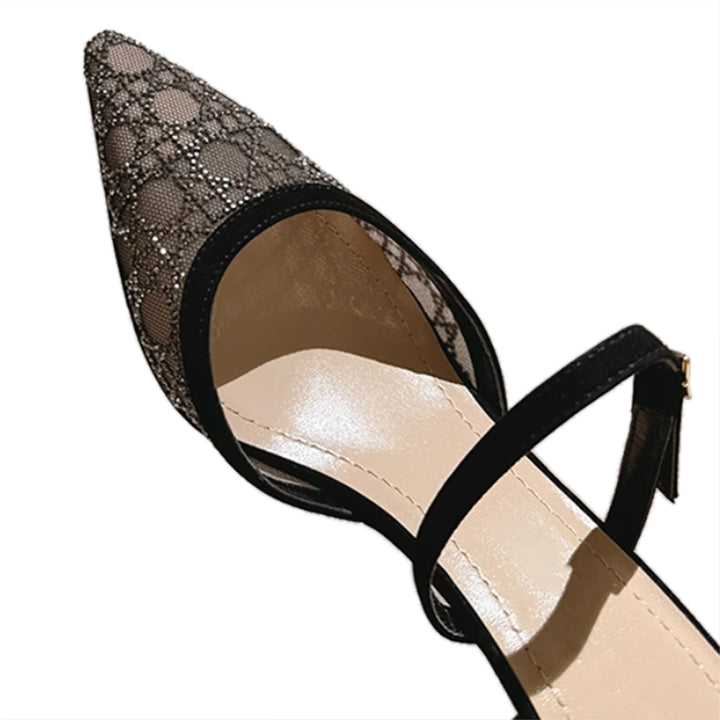 FAHMY Kitten Heel Mules Sandals