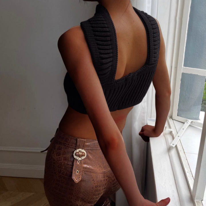 ZENZI Knitted Tube Cropped Tank Top