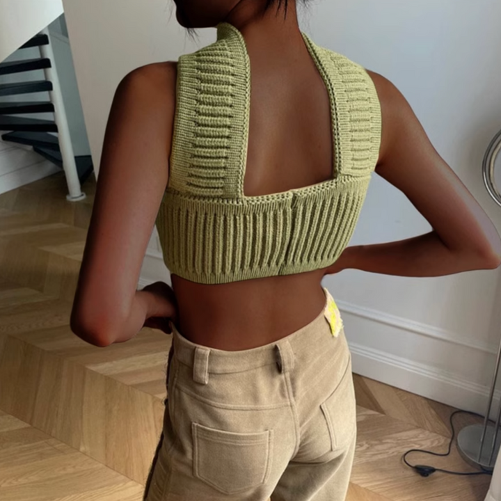 ZENZI Knitted Tube Cropped Tank Top