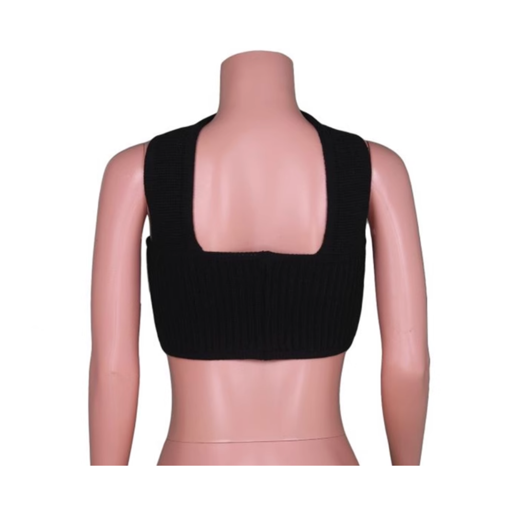 ZENZI Knitted Tube Cropped Tank Top