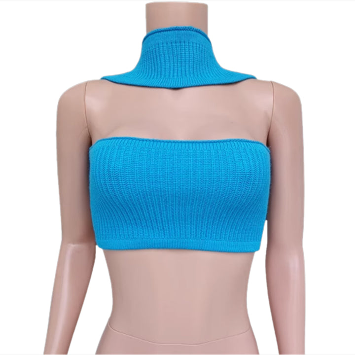 ZENZI Knitted Tube Cropped Tank Top