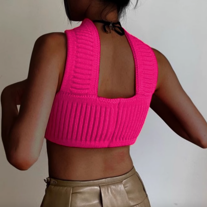 ZENZI Knitted Tube Cropped Tank Top