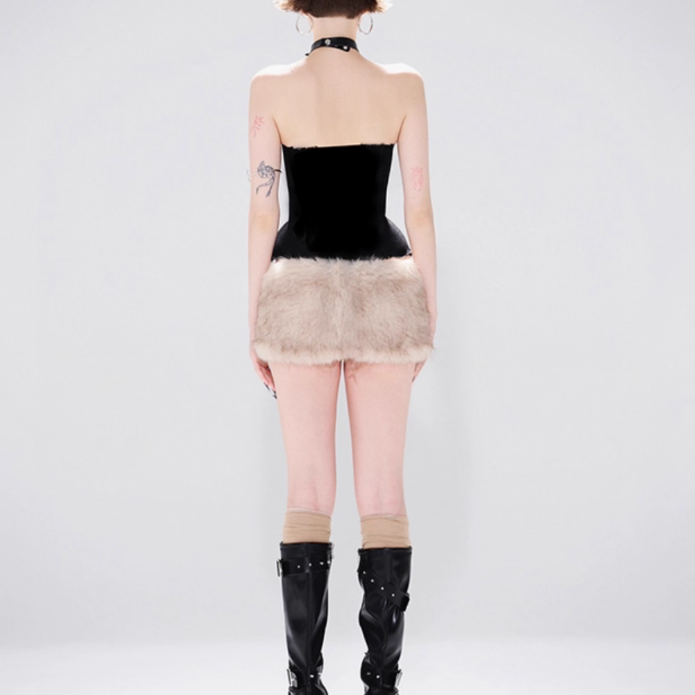 EMOJA Faux Fur Mini Skirt