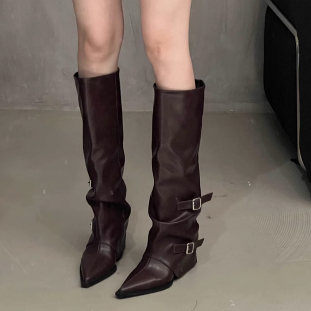 PIAIU Leather Knee High Boots
