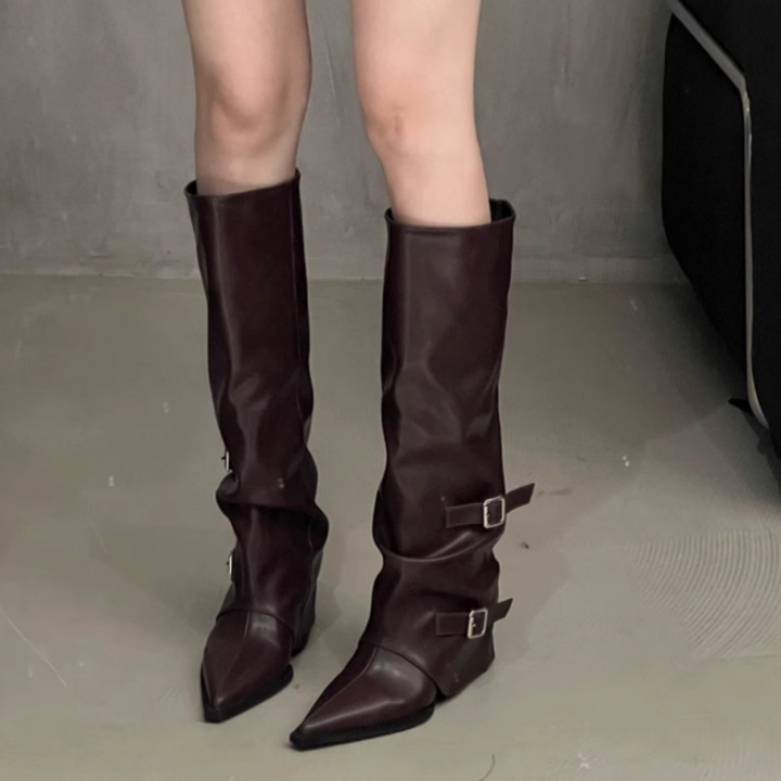 PIAIU Leather Knee High Boots