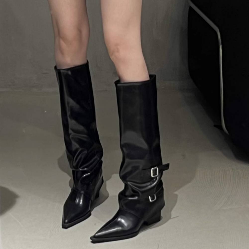 PIAIU Leather Knee High Boots