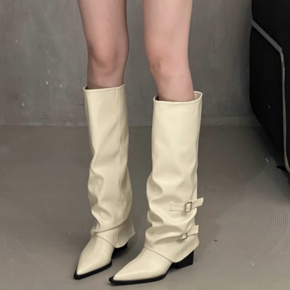 PIAIU Leather Knee High Boots