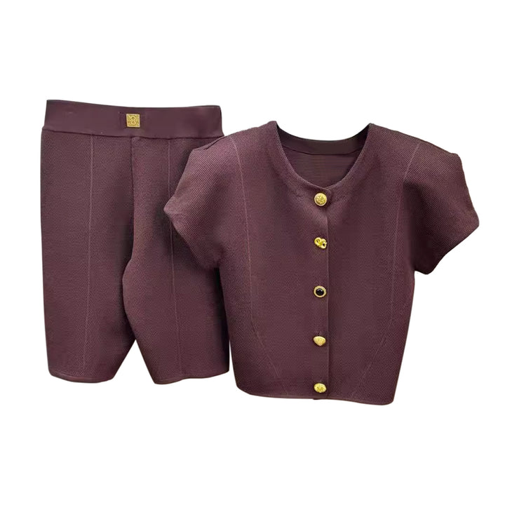 YULID Single-breasted Knit Set