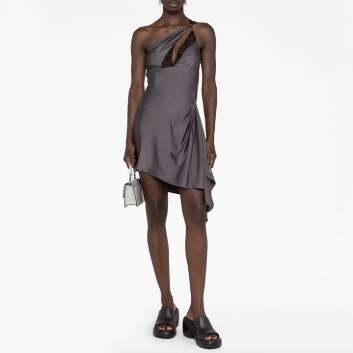 SICHO One-Shoulder Mini Evening Dress Gown