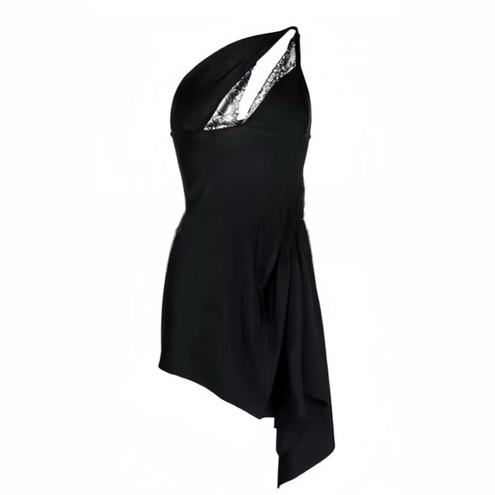 SICHO One-Shoulder Mini Evening Dress Gown