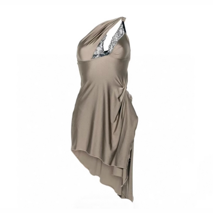 SICHO One-Shoulder Mini Evening Dress Gown