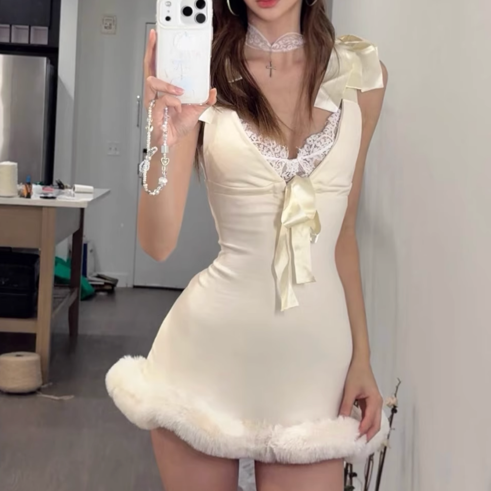 BIXUD Bow Mini Evening Dress Gown