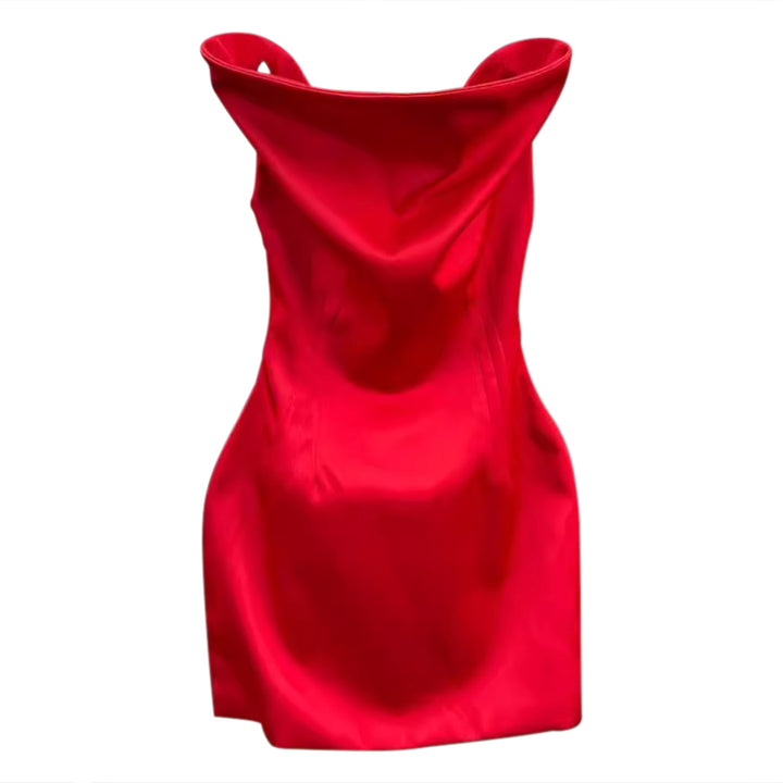 YIJIN Off-Shoulder Mini Evening Dress Gown