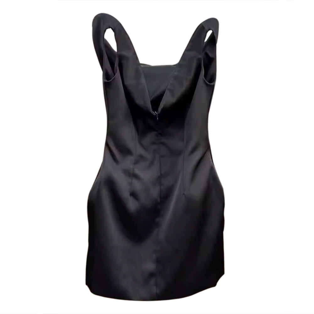 YIJIN Off-Shoulder Mini Evening Dress Gown