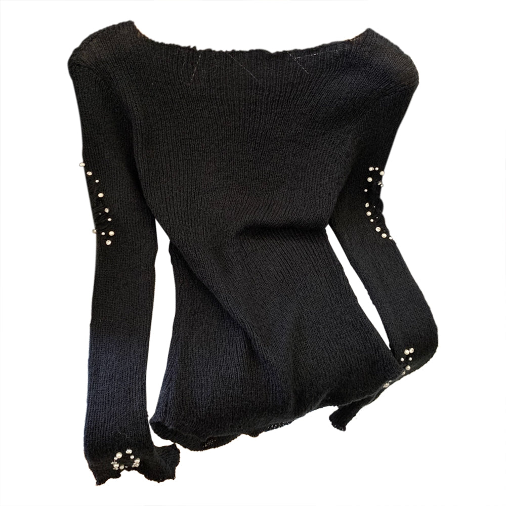 XIAZU Pearl Long-Sleeve Sweater