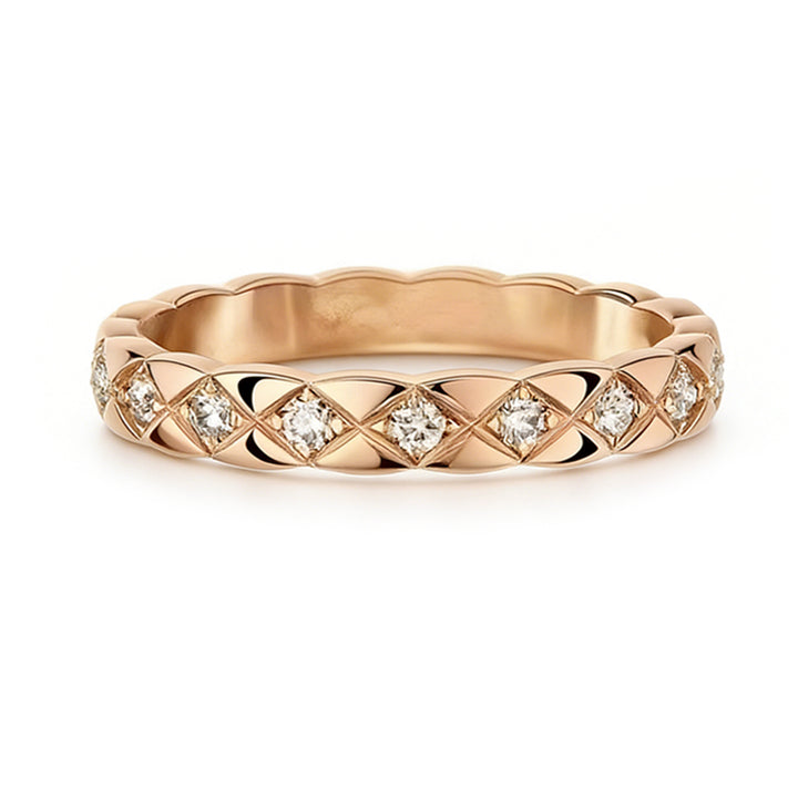 GINEI Narrow Diamond Quilted Ring